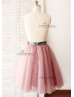 Grey Sequin Mauve Tulle Tutu Skirt